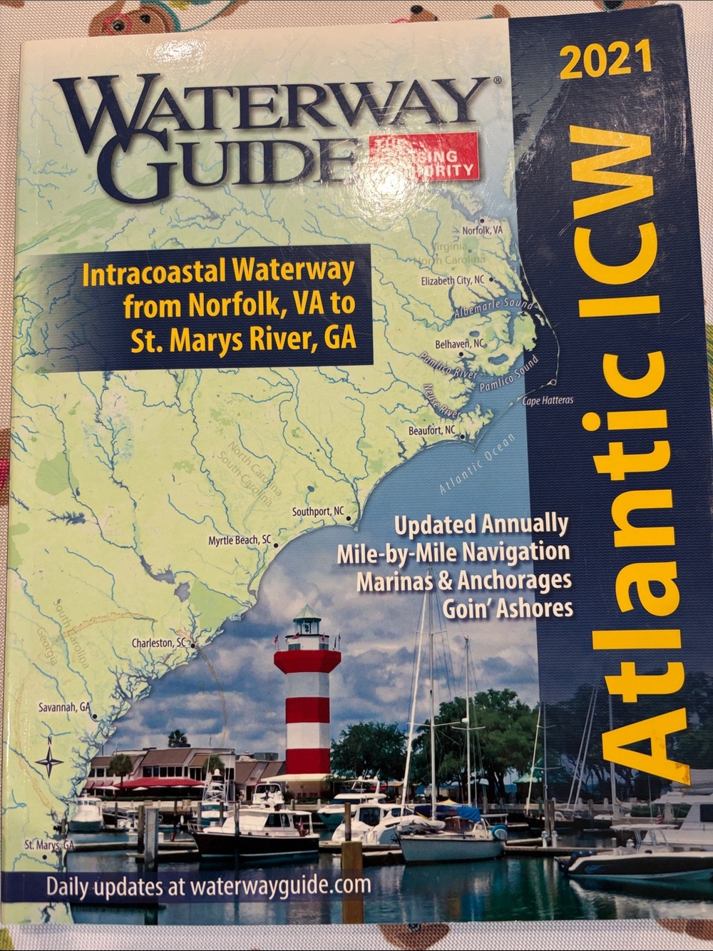 Waterway Guide Atlantic ICW 2021 Map Guide - Blue, Yellow, Red